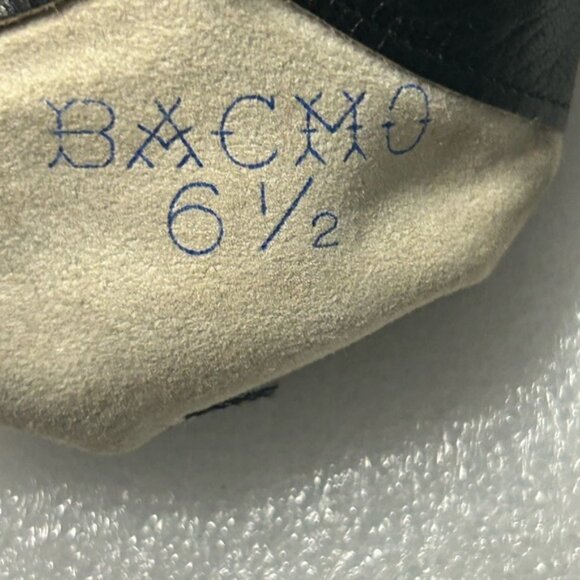 Vintage Bacmo Elegant Black Kid Leather Women's Gloves size 6 1/2 - Picture 3 of 5